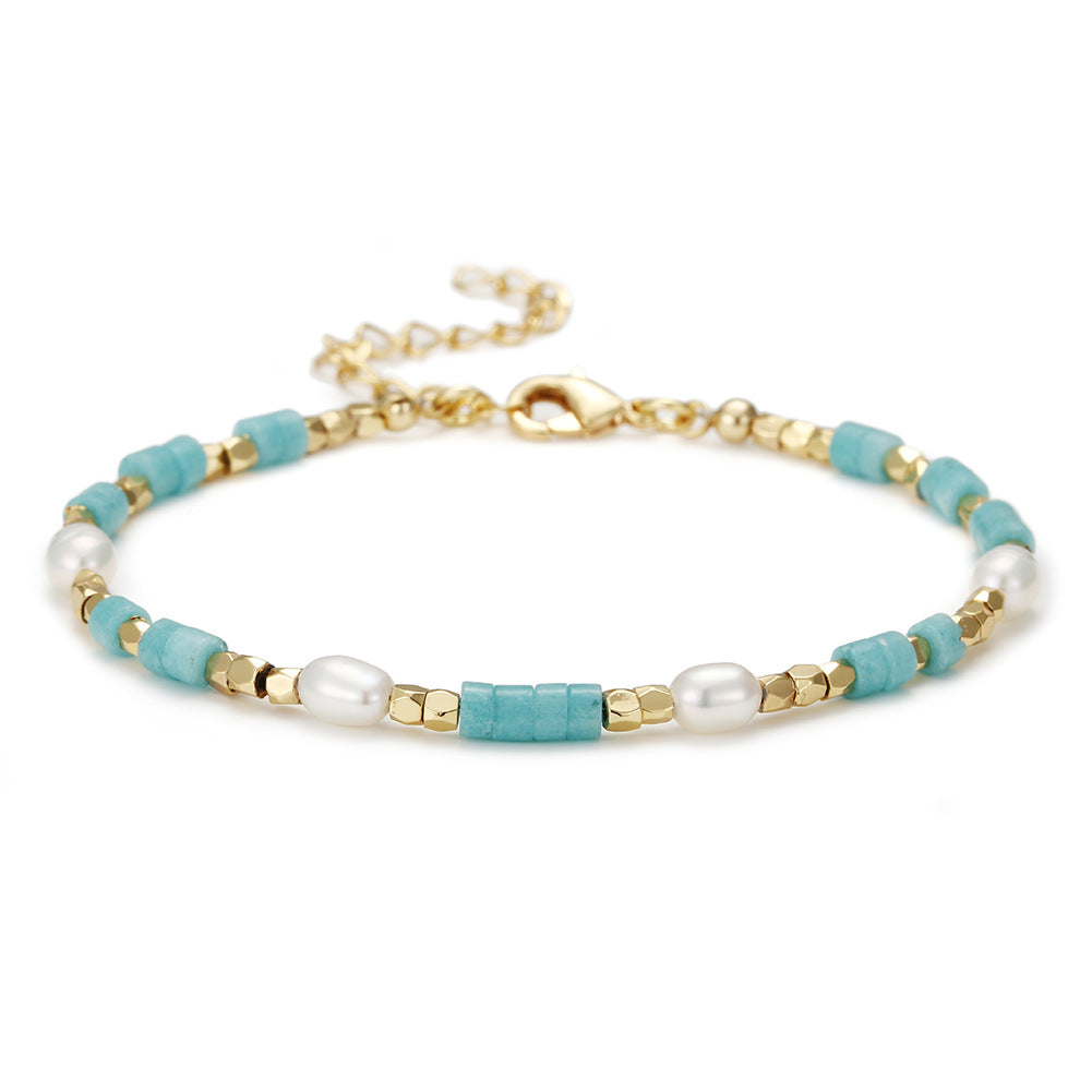 Wholesale Colored Stacked Natural Stone Bracelet